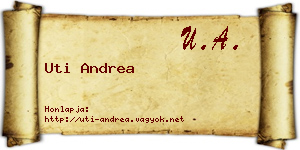 Uti Andrea névjegykártya